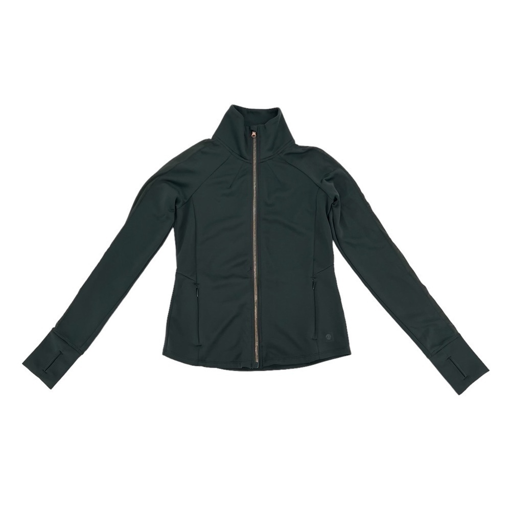 Apana Yoga Sage Long Sleeve Zip Up Dri Fit Thumb Hole Jacket Size XS Women’s